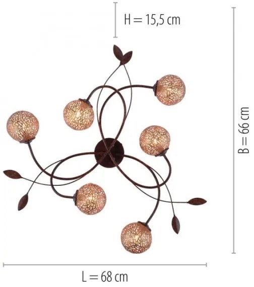 Paul Neuhaus 6398-48 - Csillár GRETA 6xG9/40W/230V