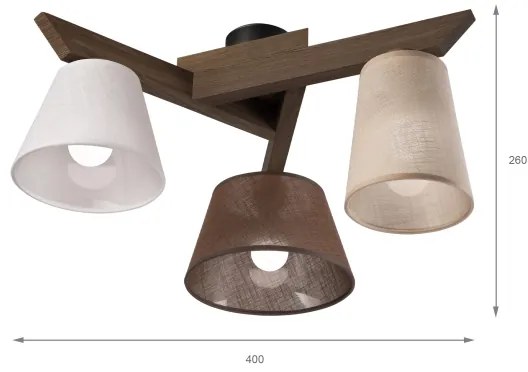 Brilagi - LED mennyezeti lámpa ANTHONY 3xE14/40W/230V tölgy-dió