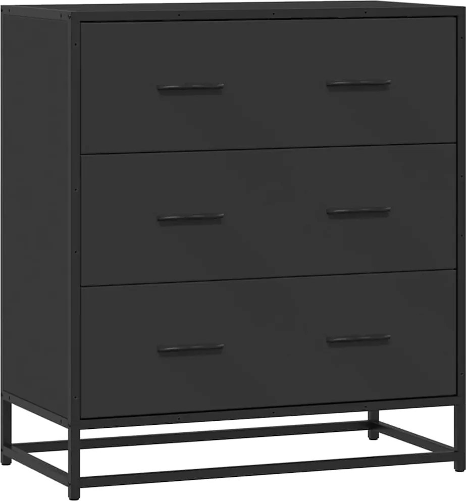 vidaXL fekete szerelt fa tálalószekrény 68 x 35 x 76 cm