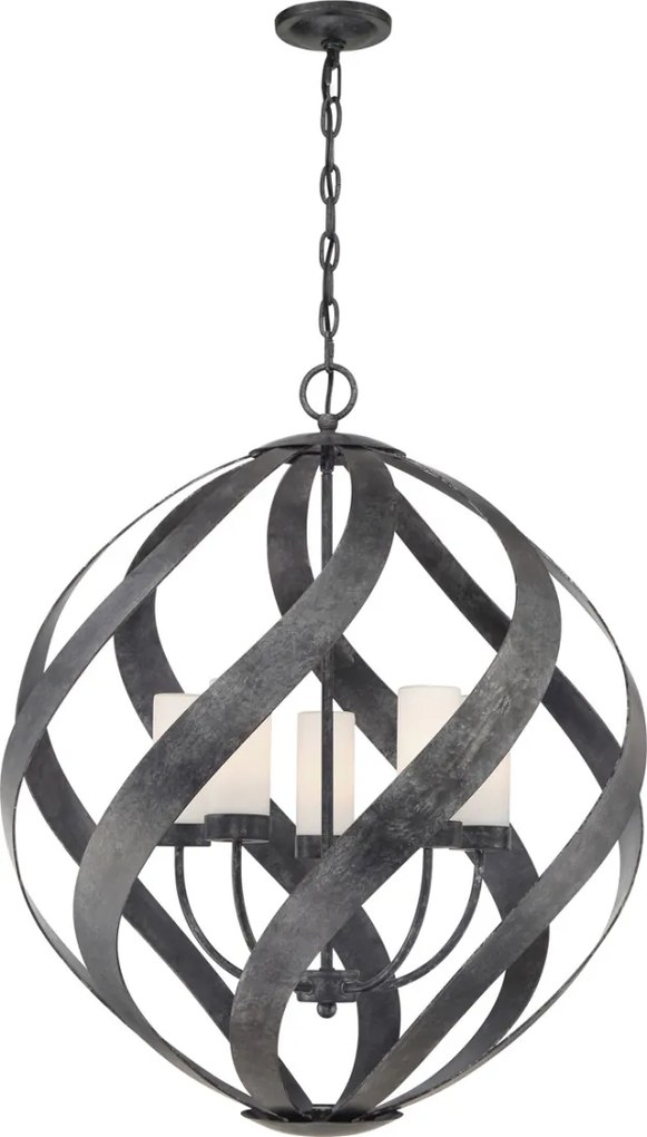 ELSTEAD QNBLACKSMITH5POBK BLACKSMITH Kültéri Függő Lámpa Fekete, Opál IP44