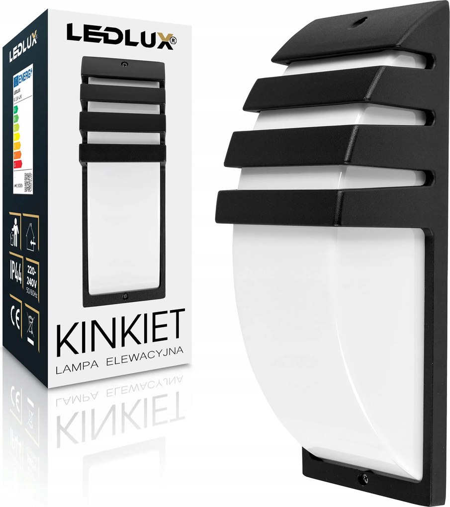 Kültéri fali lámpa Homlokzati kerti fali lámpa E27 fekete IP44