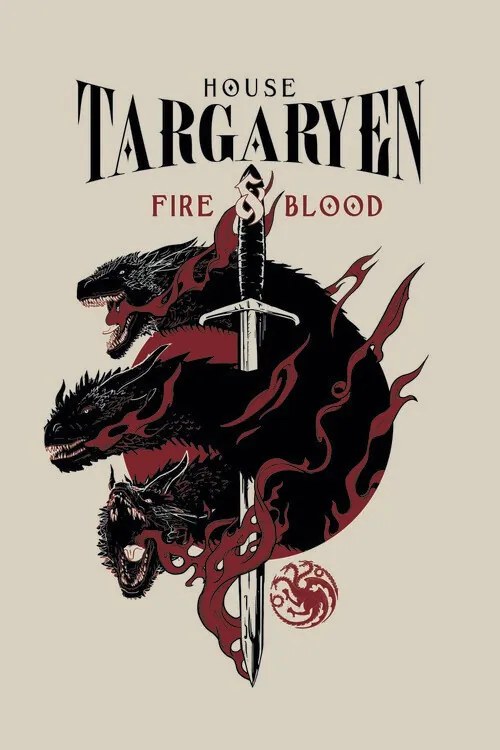 Művészi plakát Trónok harca - House Targaryen