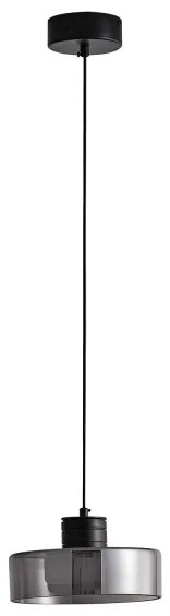 LED Csillár zsinóron LED/8W/230V 3000K fekete/füstös pr. 20 cm