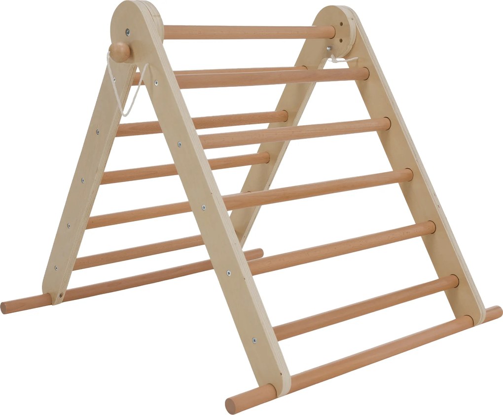 Montessori Pikler-háromszög 3 az 1-ben, természetes/színes, OPRIN