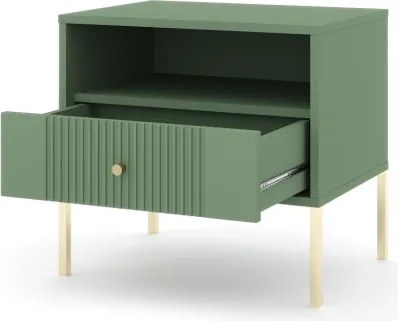 Éjjeliszekrény smoke green színben arany fogantyúkkal – ISEO IS06