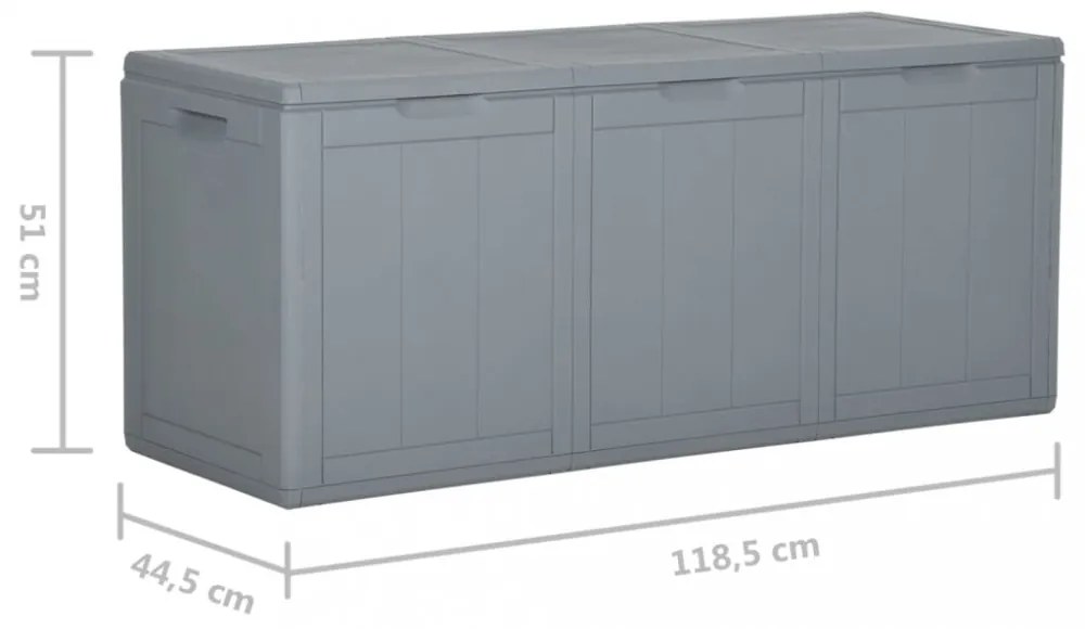 szürke PP rattan kerti tárolóláda 270 L