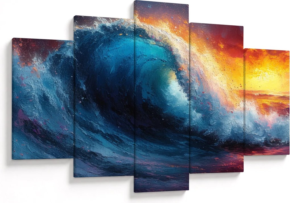 Kép - Hullám a naplementében (150x105 cm)