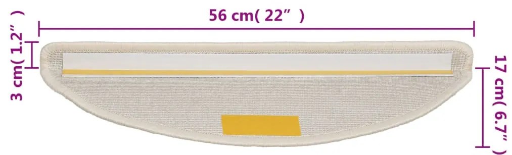 10 db fehér lépcsőszőnyeg 56 x 17 x 3 cm