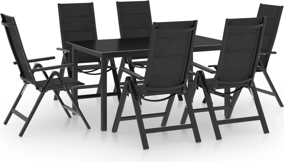 vidaXL 7 részes antracitszürke alumínium kerti étkezőgarnitúra