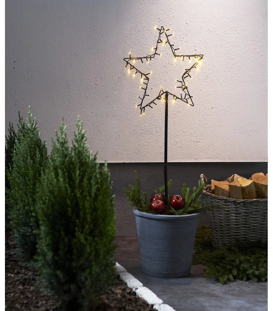 Fekete fénydekoráció karácsonyi mintával Spiky – Star Trading