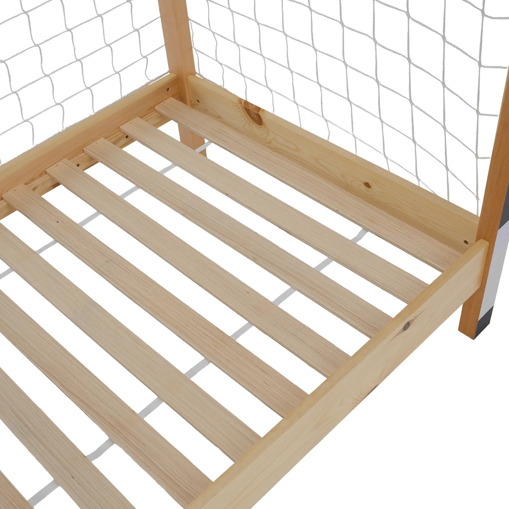 Montessori ágy, természetes/fehér/fekete, 90x200, FUTAL