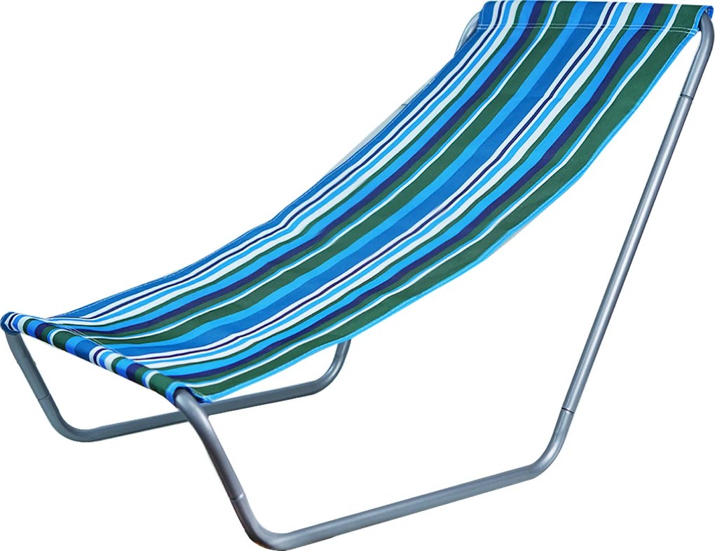 Összecsukható tengerparti napozóágy SAND, kék-fehér