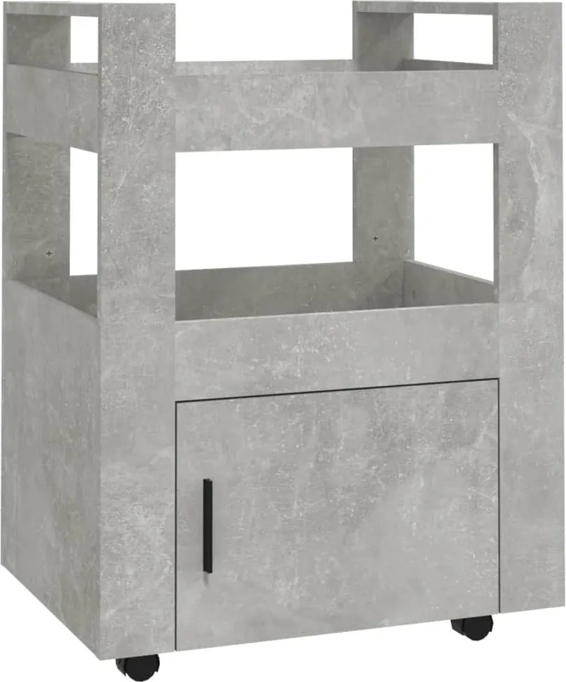 vidaXL betonszürke szerelt fa zsúrkocsi 60 x 45 x 80 cm