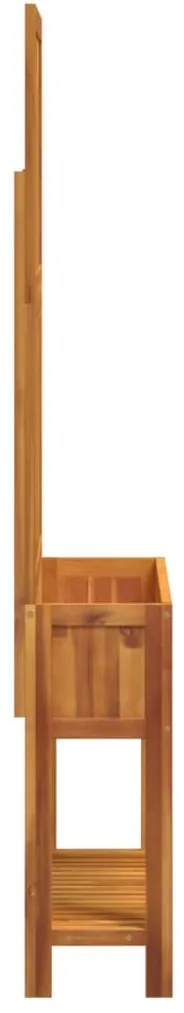 vidaXL tömör akácfa rácsos ültetőláda polccal 100 x 32 x 185 cm
