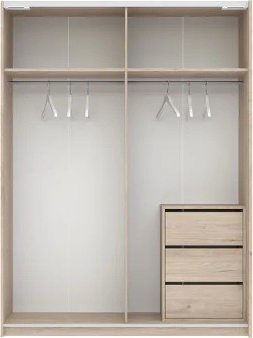BERNO ruhásszekrény, 150 cm | Jackson hickory tölgy + Kasmír