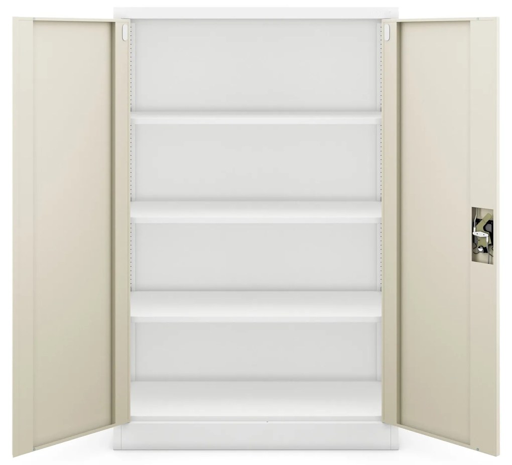 Szekrény KEVIN, 900 x 1400 x 400 mm, Eco Design: fehér/ sonoma tölgy