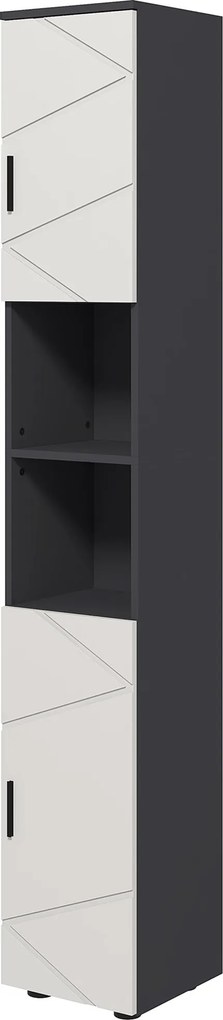 Kleankin Slim Fürdőszoba Szekrény, Magas WC Szekrény Állítható Polccal és 2 Nyitott Komponenssel, Fürdőszoba Szekrény Kis Terekhez, Nappaliba 30 x 30