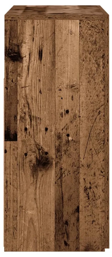 antik fa színű szerelt fa tálalószekrény LED-ekkel 80x35x75 cm