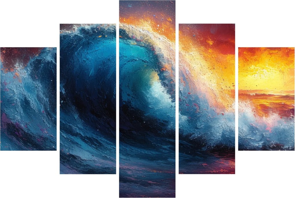 Kép - Hullám a naplementében (150x105 cm)