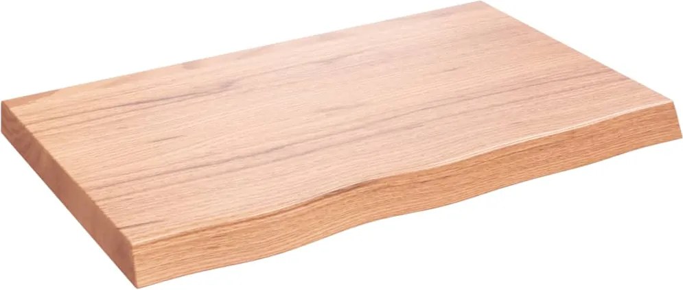 vidaXL világosbarna kezelt tömör tölgyfa fali polc 80x50x(2-6) cm