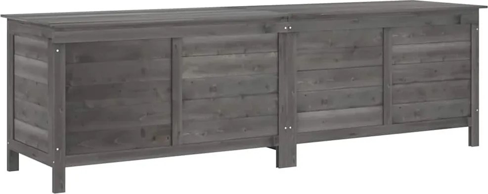 vidaXL antracit tömör fenyőfa kerti tárolóláda 198,5 x 50 x 56,5 cm