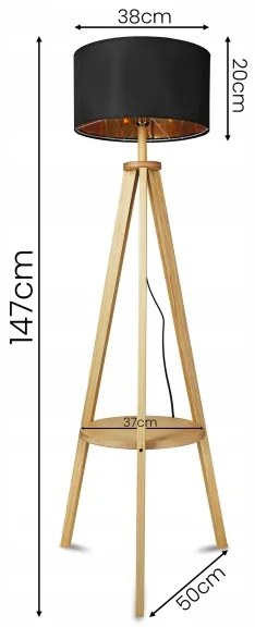 Fekete állólámpa 1xE27/40W/230V