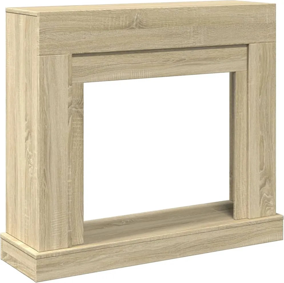 vidaXL sonoma tölgy színű szerelt fa kandallóburkolat 100x30x87,5 cm