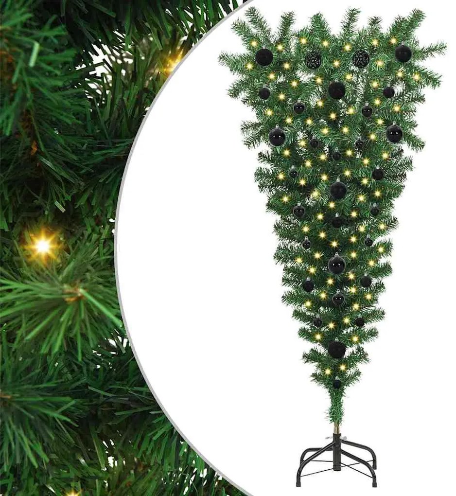 Felforgatott Mesterséges Elővilágított Karácsonyfagömb Készlet