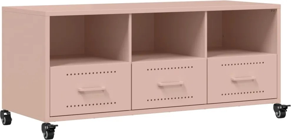vidaXL rózsaszín acél TV-szekrény 100,5 x 39 x 43,5 cm