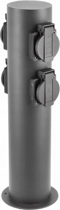 Kerti oszlop 4x230V schuko aljzatokkal,grafit Corta-p 36 IP54 Gtv