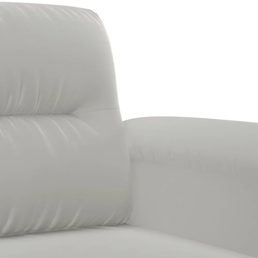 kétszemélyes világosszürke mikroszálas szövetkanapé 120 cm