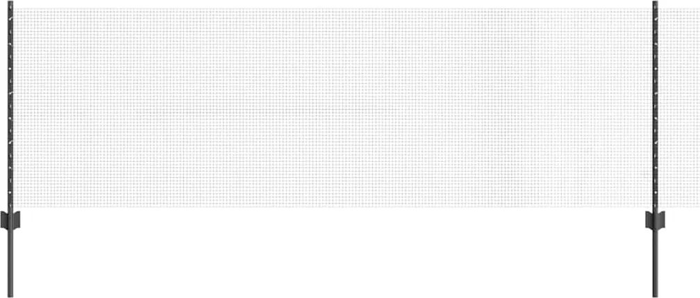vidaXL Kerítés oszlopokkal Szürke 0,8 x 10 m Acél és PVC