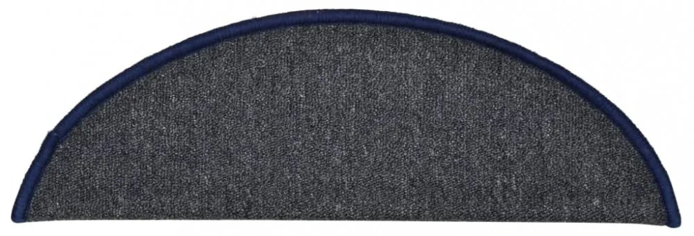 15 db sötétszürke és kék félkör alakú lépcsőszőnyeg 56 x 17 x 3 cm