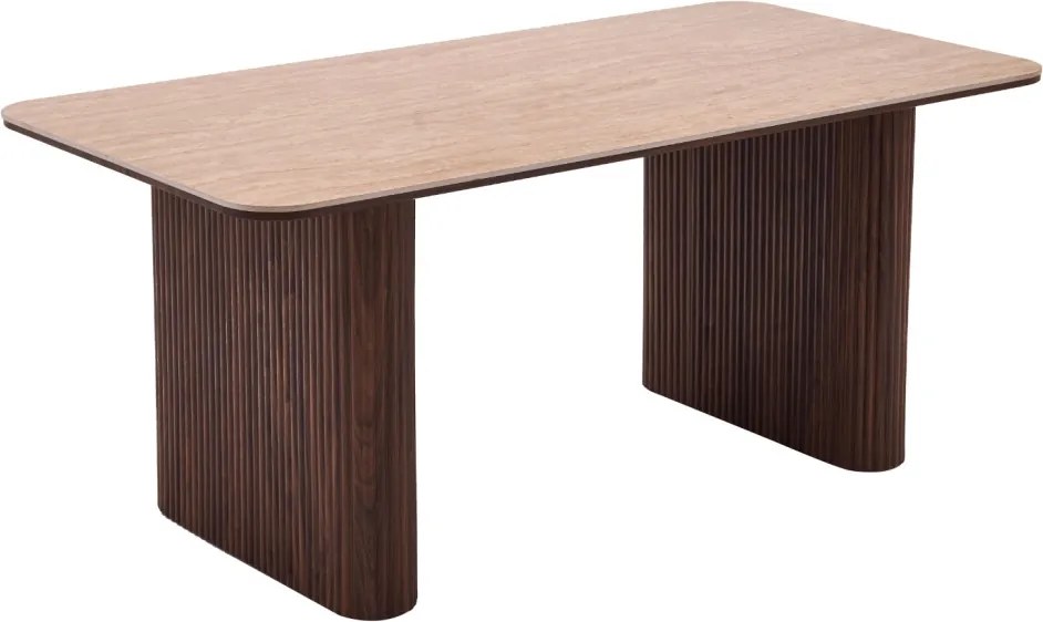 Téglalap alakú étkezőasztal 180 cm méretben, travertin/dió színben ARAMIS