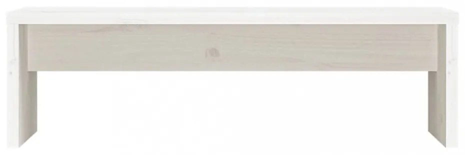 fehér tömör fenyőfa monitorállvány 50x27x15 cm