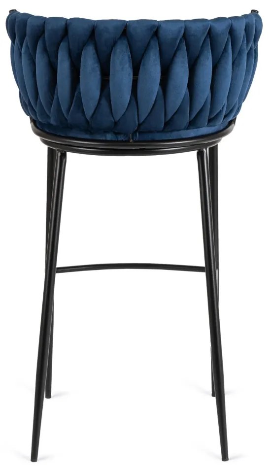 Elegáns Bárszék Sötétkék Bársony Kárpittal. FLORES