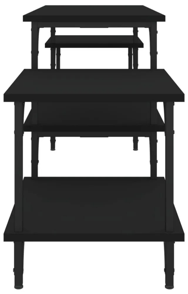 fekete szerelt fa TV-szekrény 157x35x52 cm