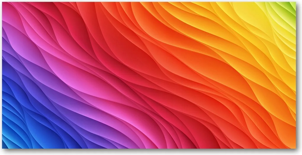 Konyhai panel Színes hullámok 120x60 cm Ragasztó