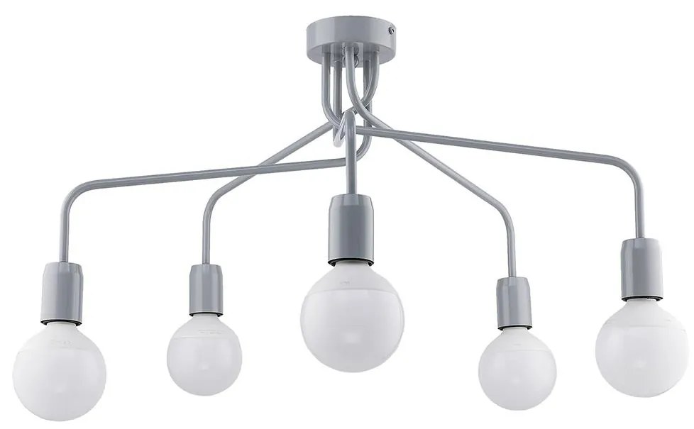 Jupiter 1675 - Csillár rúdon  OLAF 5xE27/60W/230V szürke