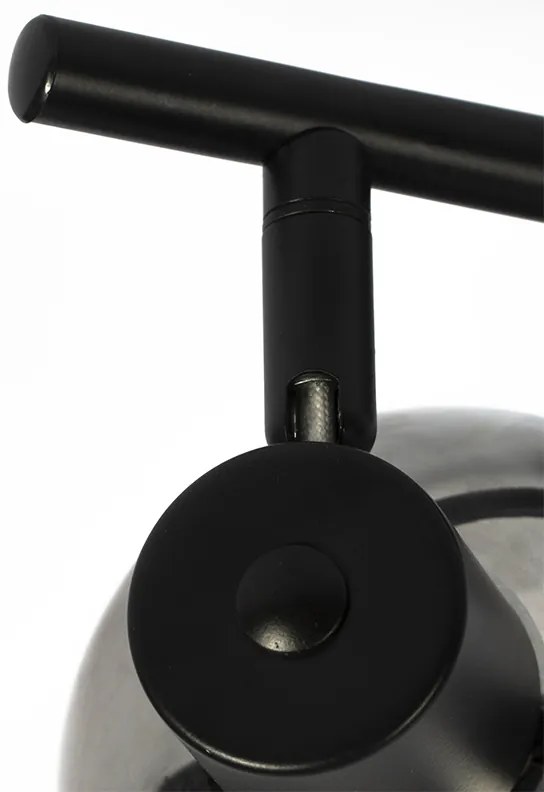 Art Deco mennyezeti lámpa fekete füstüveggel 2-lámpás - Vidro