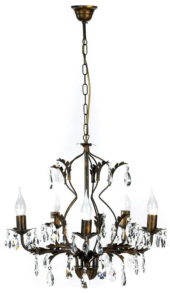 ONLI - Csillár láncon TERESA 5xE14/6W/230V bronz