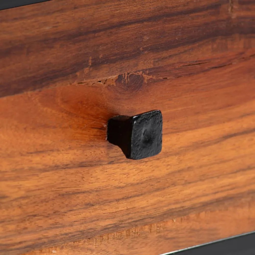 Elegáns Tömör Újrahasznosított Fa TV-szekrény – Századközepi Hangulatú HiFi-szekrény, Stabil Acélvázzal, Kézzel Készített Egyedi Bútordarab Otthonodba.