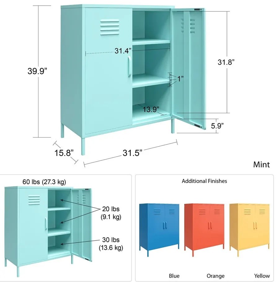 Cache narancssárga fém szekrény, 80 x 102 cm - Novogratz