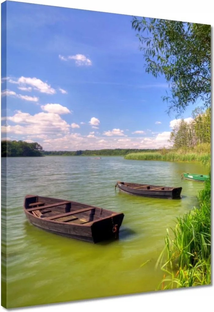 Vászonkép 40x50 Csónak tó Tájkép