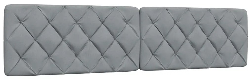 világosszürke szövet ágykeret LED-es matrac nélkül 200 x 200 cm