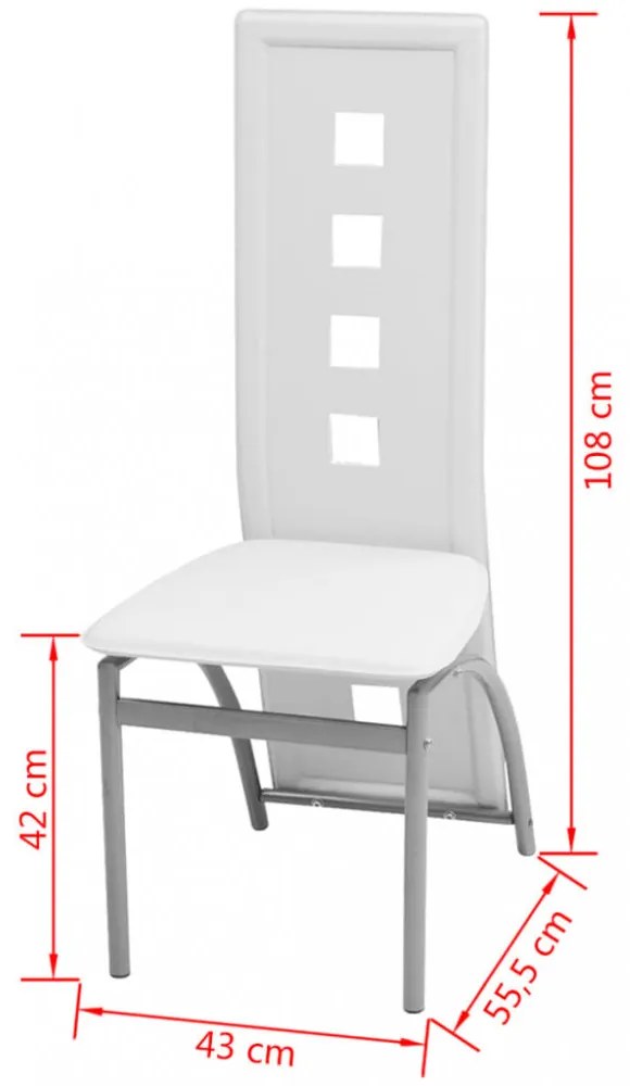 2 db fehér műbőr étkezőszék