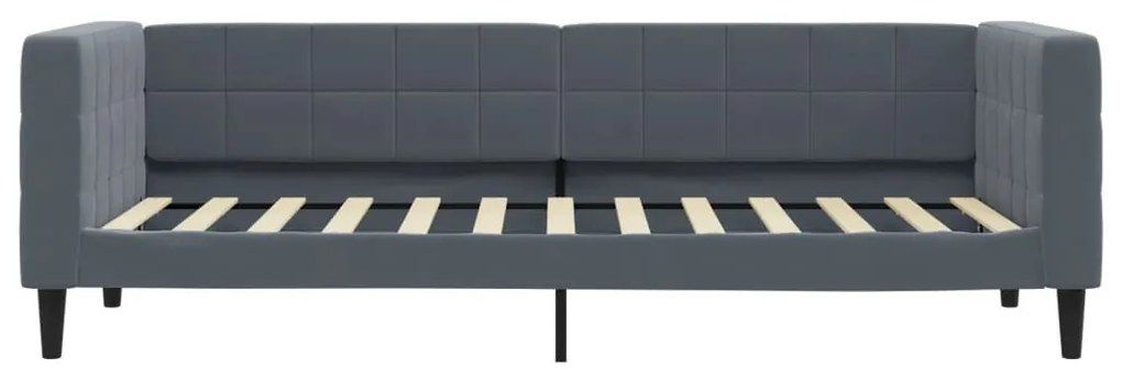 sötétszürke bársony kanapéágy 80 x 200 cm