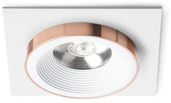 RENDL SHARM SQ I süllyesztett lámpa fehér réz 230V LED 10W 24° 3000K