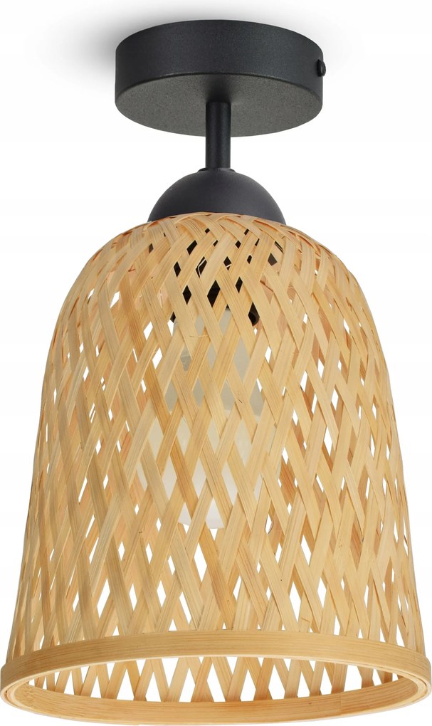 Mennyezeti Lámpa Bambusz Fonott Boho Természetes 582-PR1 Led Fekete