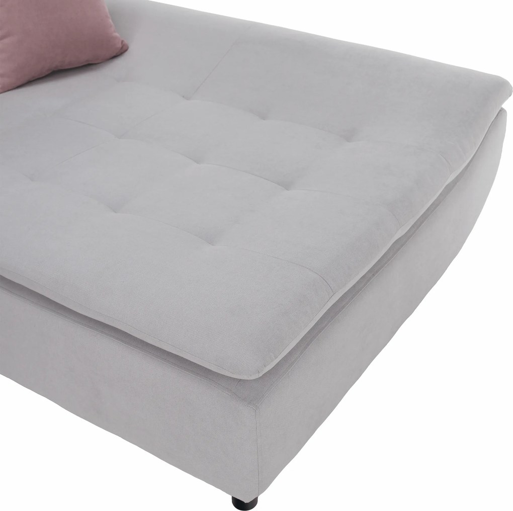 Ülőgarnitúra, világosszürke/púderrózsaszín, szövet, jobbos, BRATO